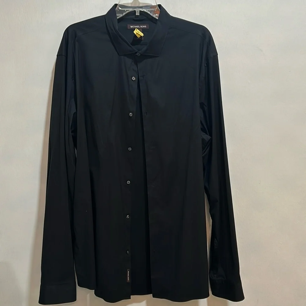 MICHAEL KORS CASUAL SHIRT MEN 3XL BLACK LONG SLEEVES - Picture 1 of 10